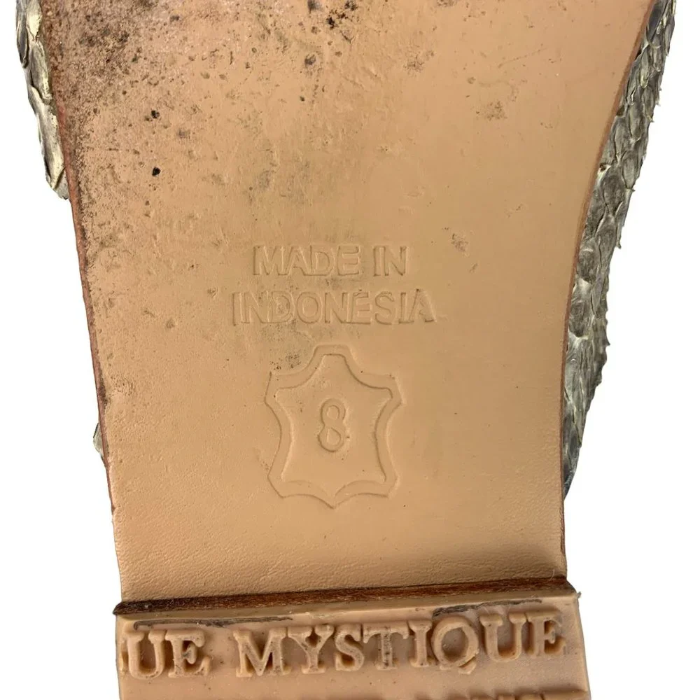 MYSTIQUE Boutique‎ Geniune Lizard Skin Leather Mule Slides
